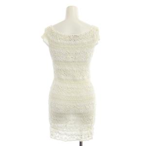 VIVIENNE TAM 鍵編み ニット チュニック ノースリーブ 0 白 オフホワイト