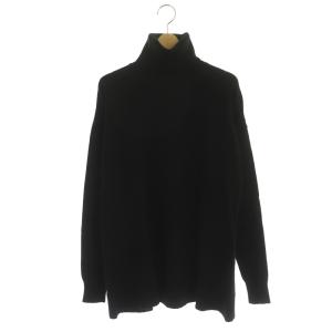 ウールフレアシルエットタートルネックニット セーター 長袖 S 黒 ブラック