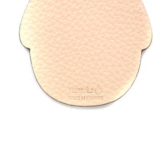 HERMES プティアッシュ 雪だるま バッグチャーム ピンク ブラウン OH