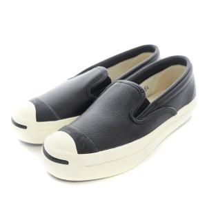 CONVERSE ×BIOTOP ジャックパーセル レザー スリッポン スニーカー ローカット US5.5 24.5cm 黒 ブラック 1CL577