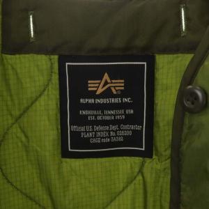ALPHA INDUSTRIES インダストリーズ INDUSTRIES キルティング ジャケット アウター ノーカラー 中綿 2 カーキ