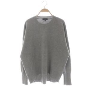 ウール クルーネック ニット セーター オーバーサイズ 長袖 S グレー