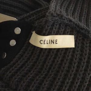 CELINE フィービー期 バックベルトリボンニット XS チャコールグレー