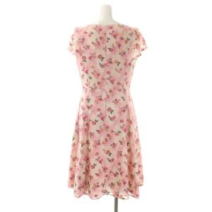 TOCCA 洗える FLOWER SHOWER ドレス ワンピース ひざ丈 半袖 花柄 2 ピンク