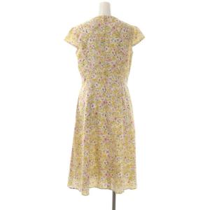 TOCCA 22SS 洗える COTTZGE BORDER ドレス ワンピース ひざ丈 半袖 花柄 2 黄色 イエロー