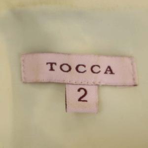 TOCCA 花柄ワンピース 膝丈 七分袖 2 黒 オフホワイト 黄色