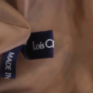 Lois CRAYON 花柄長袖ワンピース 膝丈 七分袖 M ベージュ マルチカラー