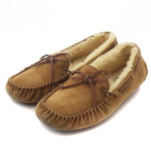DAKOTA  モカシン ムートンシューズ シープスキン リボン USA10 27.0cm 茶 ブラウン 5612