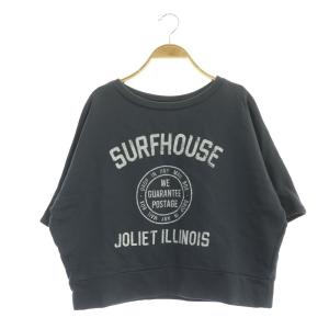 23SS ロゴ裏毛Tシャツ カットソー 五分袖 プリント 36 ブルーグレー