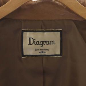 Diagram GRACE CONTINENTAL ラムレザーライダースジャケット ブルゾン 羊革 ジップアップ 38 茶色 ライトブラウン