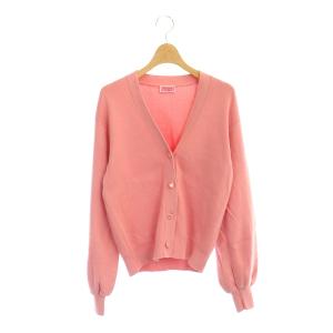 スペードボタン ニット カーディガン 長袖 XS ピンク