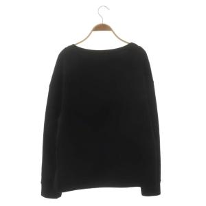 Diagram GRACE CONTINENTAL 23SS ロゴ裏毛トップ カットソー スウェット プリント 金ボタン 長袖 36 黒 ブラック