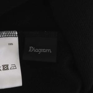 Diagram GRACE CONTINENTAL 23SS ロゴ裏毛トップ カットソー スウェット プリント 金ボタン 長袖 36 黒 ブラック
