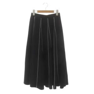23AW メッシュラインニットスカート フレア 36 ブラック