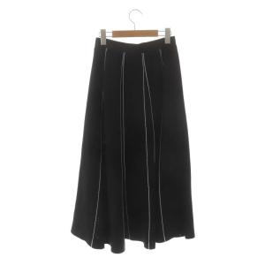 Diagram GRACE CONTINENTAL 23AW メッシュラインニットスカート フレア 36 ブラック