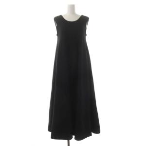 23AW ニットAラインサーキュラーワンピース ノースリーブ マキシ ロング 36 ブラック