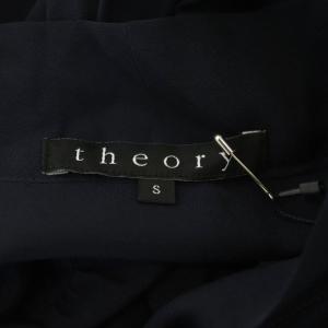 Theory ARILETTEシルクブラウス 長袖 プルオーバー ボウタイ リボン S 紺 ネイビー