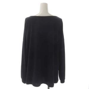 Leilian 近年モデル ストライプ カットソー 長袖 切替 13+ 紺 アイボリー ネイビー