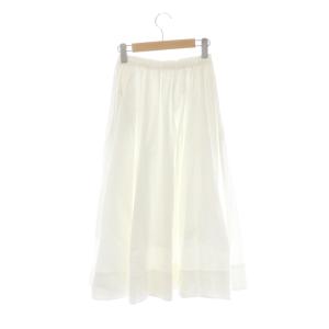 IENA 22AW タイプライタータックギャザースカート ロング ミモレ丈 フレア 34 白 ホワイト