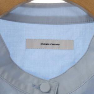 JOURNAL STANDARD 21AW タイプライターワッシャーフリルブラウス 長袖 ノーカラー 水色 ライトブルー