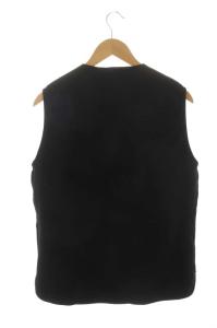 Barbour ファーライナーベスト リバーシブル ジップアップ ノースリーブ Vネック 36 黒 ブラック