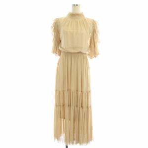 21SS チュールティアードドレス ワンピース ロング 0 ベージュ