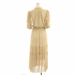 SNIDEL 21SS チュールティアードドレス ワンピース ロング 0 ベージュ