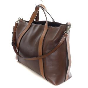 HERGOPOCH 2WAYバッグ トートバッグ ショルダーバッグ レザー 茶 ブラウン
