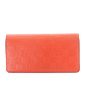 LOUIS VUITTON ダミエ アンフィニ ポルトフォイユブラザ 二つ折り財布 長財布 オレンジ N63011