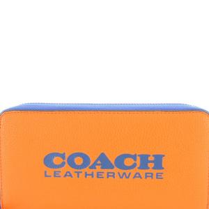 COACH アコーディオンウォレット 長財布 ロゴ オレンジ 青 ブルー C6699