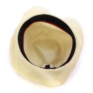 Borsalino 18.57 ×CA4LA 帽子 ペーパーハット リボンモチーフ 59 白 ホワイト