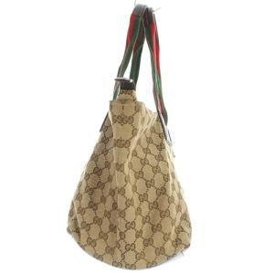 GUCCI 131230 シェリーライン GGキャンバストートバッグ ハンドバッグ ブラウン