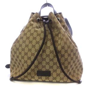 449175 バッグ リュックサック バックパック GGキャンバス 巾着 ベージュ