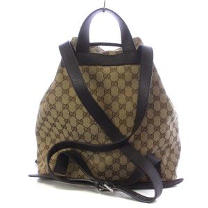 GUCCI 449175 バッグ リュックサック バックパック GGキャンバス 巾着 ベージュ