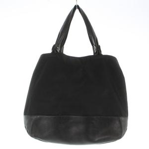 Salvatore Ferragamo デザイン トートバッグ ハンドバッグ 切替 ナイロン レザー 黒 ブラック AU-21 C577