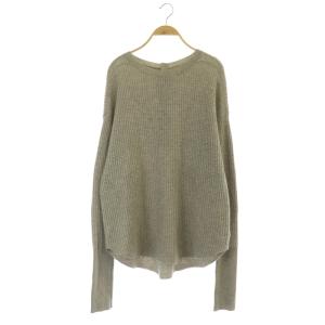 Thermal Knit カットソー ニット 長袖 バックボタン ウール混 グレー