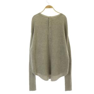 L'Appartement Thermal Knit カットソー ニット 長袖 バックボタン ウール混 グレー