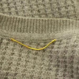 L'Appartement Thermal Knit カットソー ニット 長袖 バックボタン ウール混 グレー