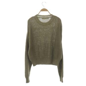 L'Appartement 22SS Hello,Bonjour ニット セーター 長袖 リネン カーキ