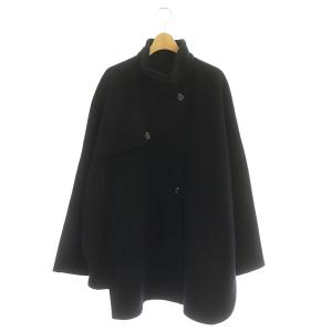 21AW ソフトリバーケープコート アウター ウール 38 紺 ネイビー