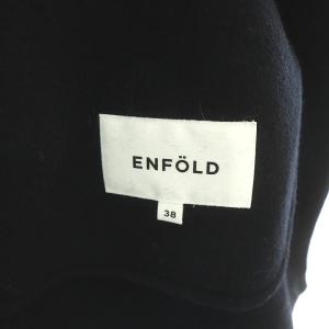 ENFOLD 21AW ソフトリバーケープコート アウター ウール 38 紺 ネイビー