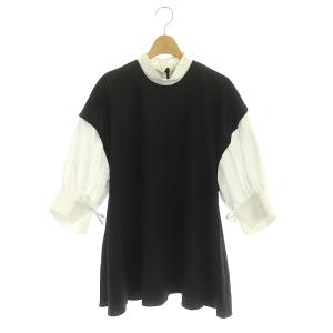23SS LAYERED BALLOON-SLEEVE PULLOVER カットソー 38 ブラック