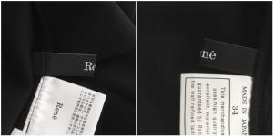 René 23年製 裾パール テーパードパンツ 34 ブラック