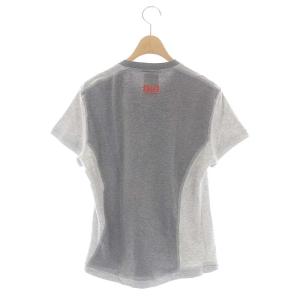 D&G Vネックカットソー Tシャツ 半袖 L グレー 赤 黒