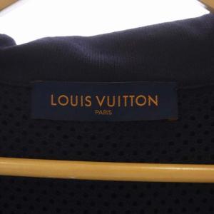 LOUIS VUITTON メッシュデザインパーカー ナイロン 異素材切替 L ネイビー