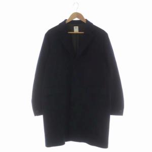 ウールチェスターコート アウター ロング L 紺 ネイビー