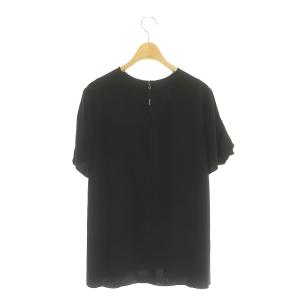 FOXEY NEW YORK BLOUSE FLOUNCE PETAL ブラウス 半袖 38 黒 ブラック