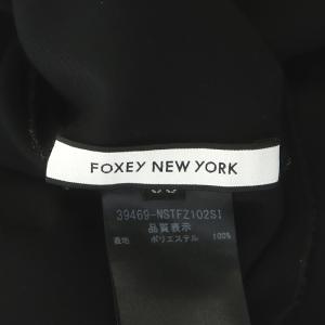 FOXEY NEW YORK BLOUSE FLOUNCE PETAL ブラウス 半袖 38 黒 ブラック