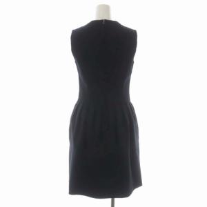 FOXEY NEW YORK Tuck Cocoon Dress ワンピース タックコクーンドレス ミモレ丈 ロング ノースリーブ 40 黒 ブラック 34096