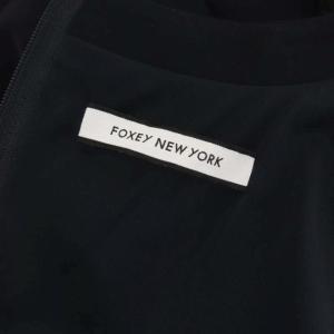 FOXEY NEW YORK Tuck Cocoon Dress ワンピース タックコクーンドレス ミモレ丈 ロング ノースリーブ 40 黒 ブラック 34096